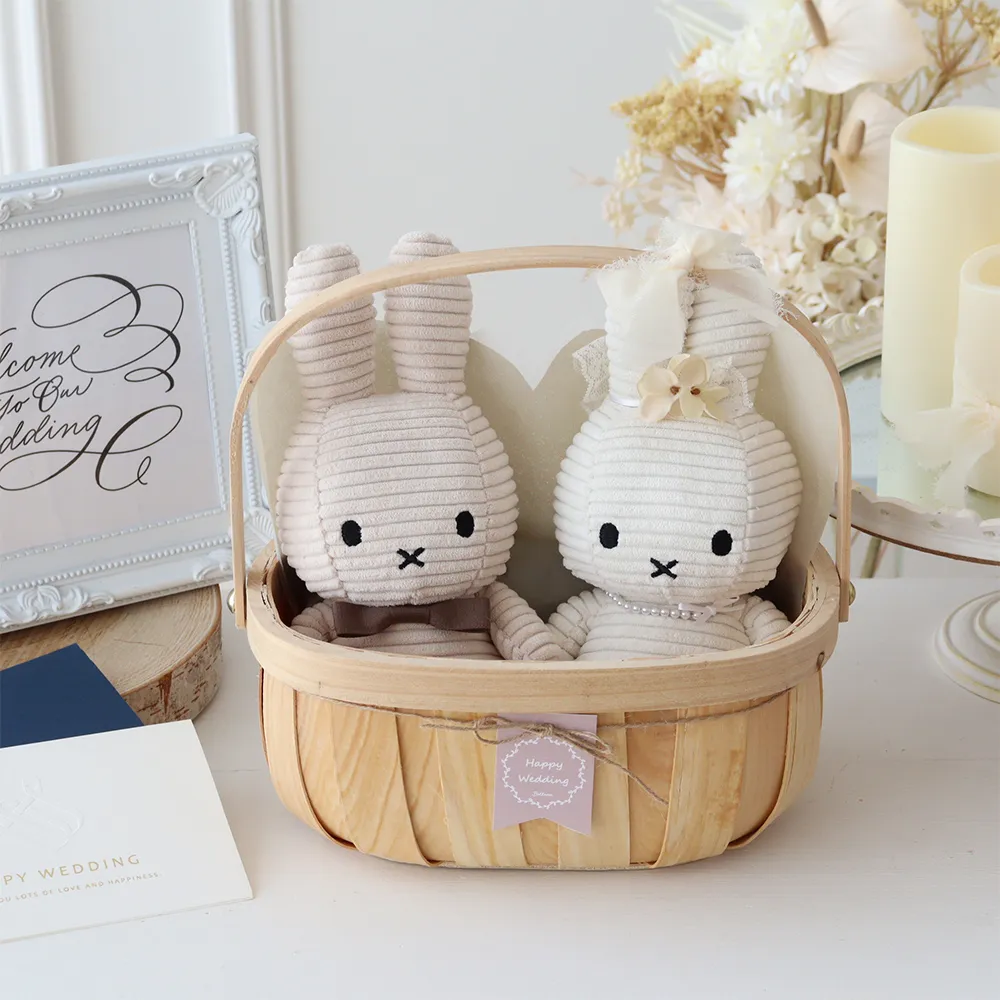 【結婚式 電報 ギフト】コーデュロイミッフィーウェディングバスケット コーデュロイミッフィーウェディングバスケット