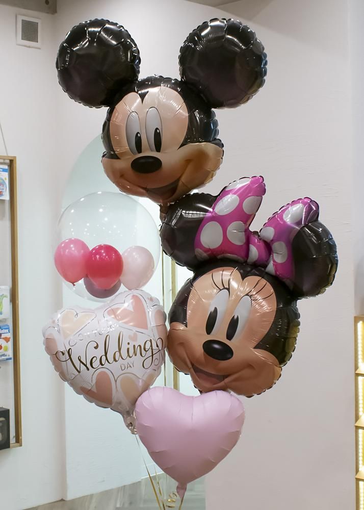 【結婚式 電報/祝電】ミッキー&ミニーウェディング ヘリウムブーケ - バルーンギフト・電報専門店|全国送料無料